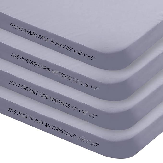 Biloban Pack and Play Sheets Fitted, 2 Pack Pack and Play Sheet Fits - Image 4