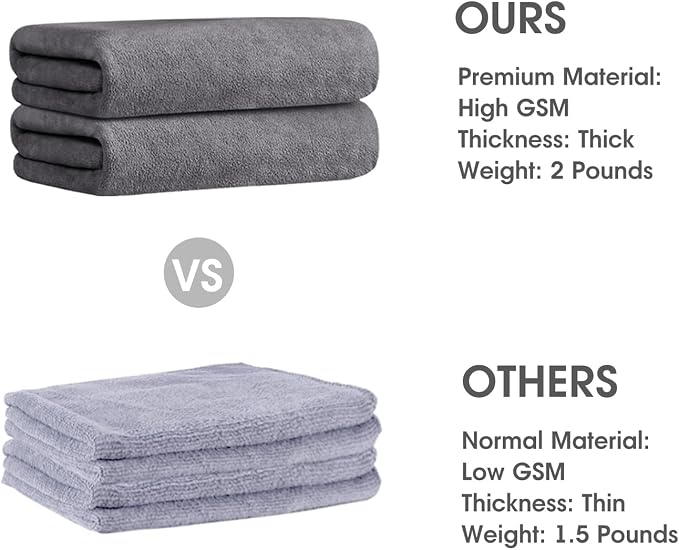 JML Microfiber Bath Towel 2 Pack, Oversized Thick Towels, Super Absorbent and - Image 2
