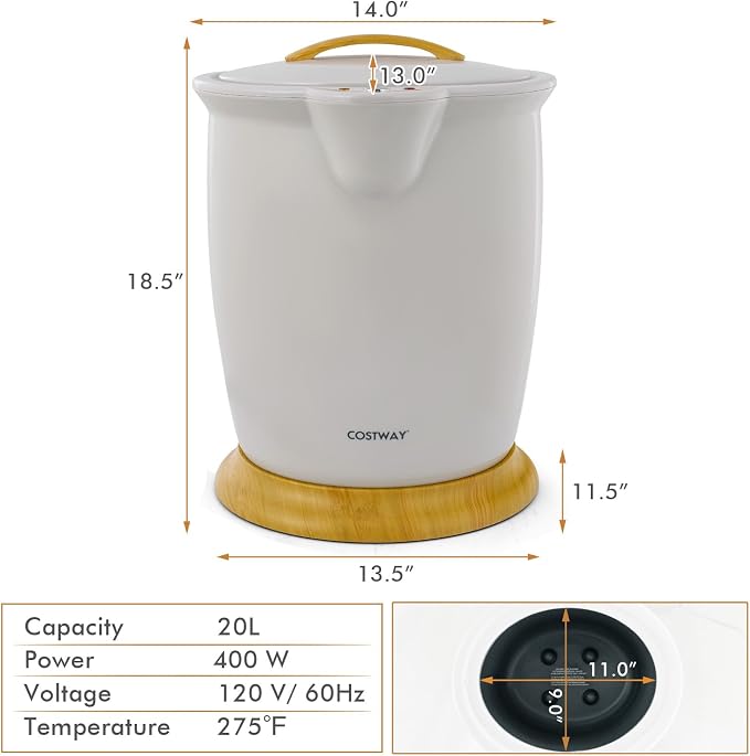 COSTWAY Bucket Style Towel Warmer, Fragrance Holder, Fits up to Two 40” x 70” - Image 3
