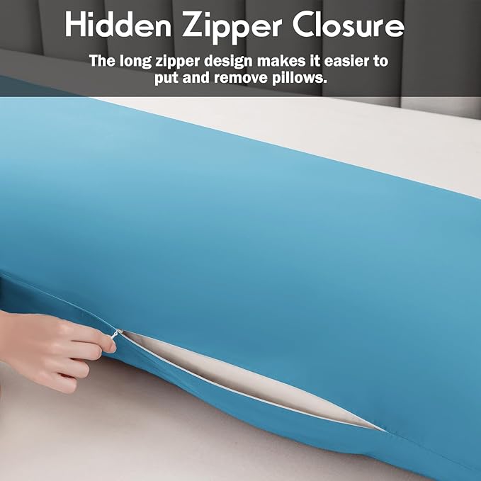 Body Pillowcase with Zipper Cooling Viscose from Bamboo Zippered Pillowcases - Image 4