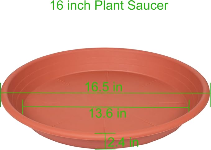 4 Pack of 16 inch Plant Saucer, Large Plant Tray, Heavy Sturdy Plant Drainage - Image 2
