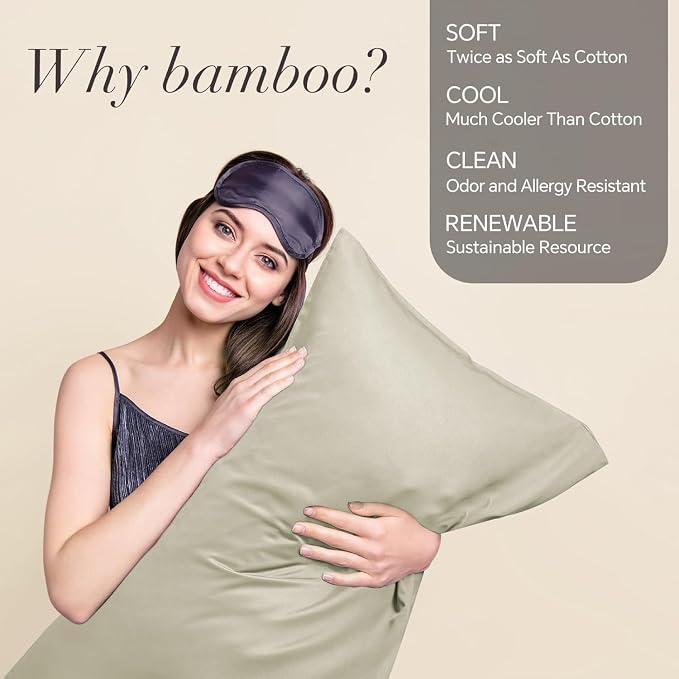 BEDELITE King Size Pillow Cases Set of 2, Rayon Derived from Bamboo, Cooling - Image 2