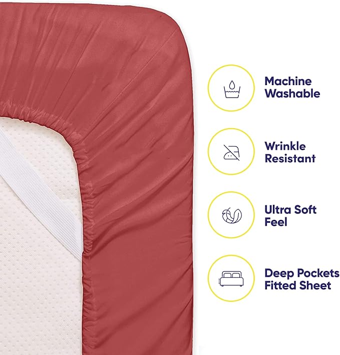 Queen Sheets Burgundy - Image 3