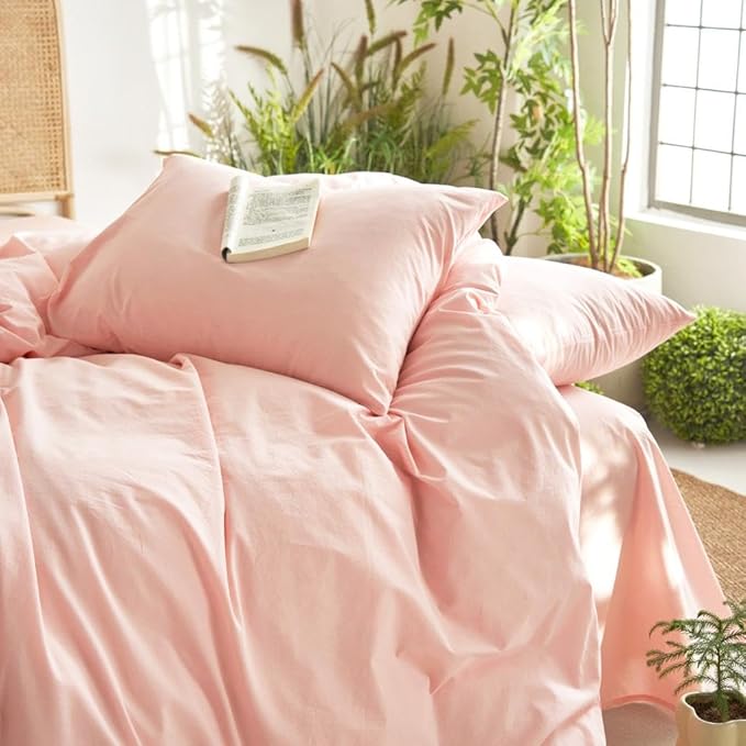 Wake In Cloud - Cotton Duvet Cover Set, Queen Size, 100% Washed Cotton - Image 6