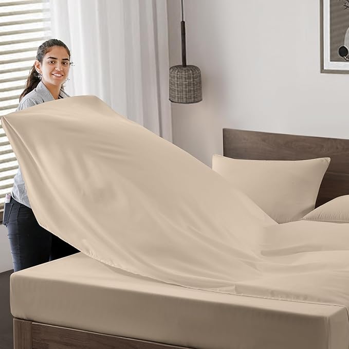 Maple&Stone Queen Flat Sheet 6 Pack, Premium Soft & Breathable, Brushed - Image 3