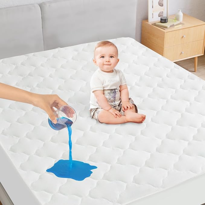 RV Short King Mattress Protector Pad Waterproof Quilted 72" x 80", Soft & - Image 6