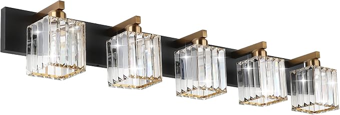 Aipsun Modern Vanity Light Bathroom Lighting Fixtures 5 Light Crystal Bathroom by Aipsun