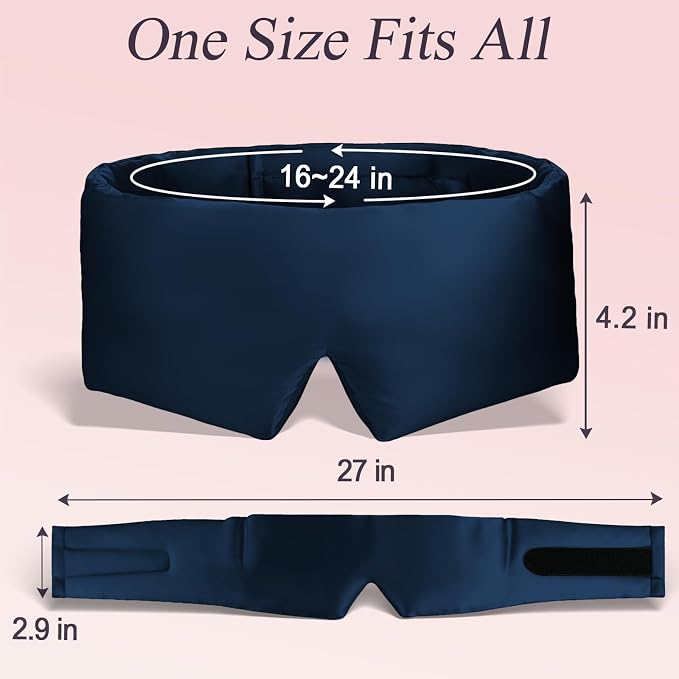Silk Sleep Eye Mask for Side Sleeper Men Women, Eye Mask Sleeping 100% 22 Momme - Image 3
