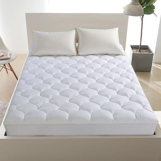 LEISURE TOWN Cotton Full Mattress Pad Fitted Quilted Mattress Cover Pillow Top - Image 9