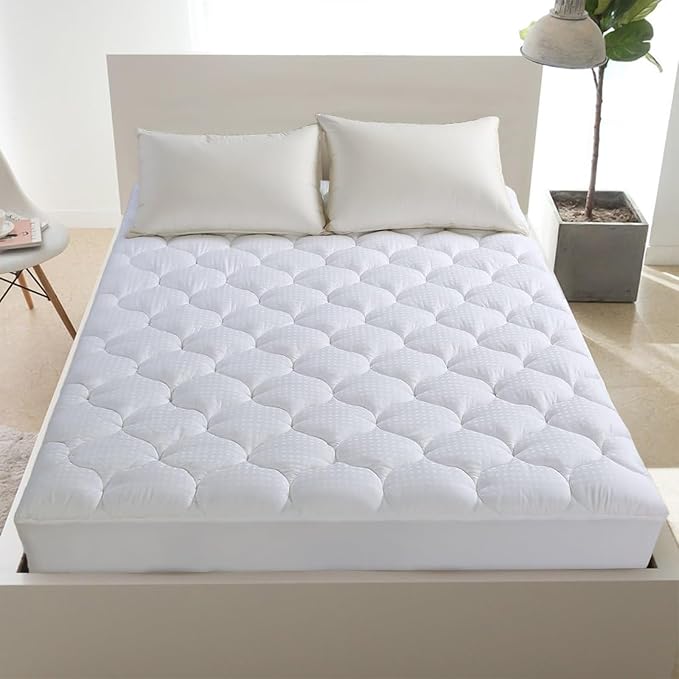 LEISURE TOWN Cotton California King Mattress Pad Fitted Quilted Mattress Cover - Image 9