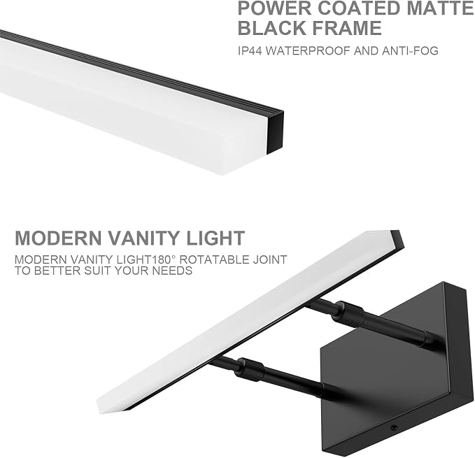 Aipsun 15.7 inch LED Vanity Lights Adjustable Bathroom Wall Light Fixtures - Image 4