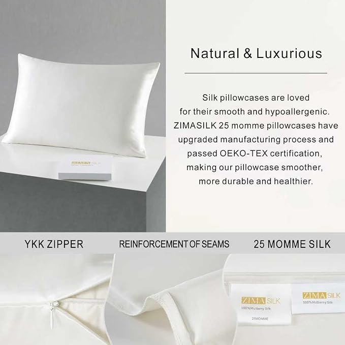ZIMASILK 25 Momme 100% Pure Mulberry Silk Pillowcase - Image 4
