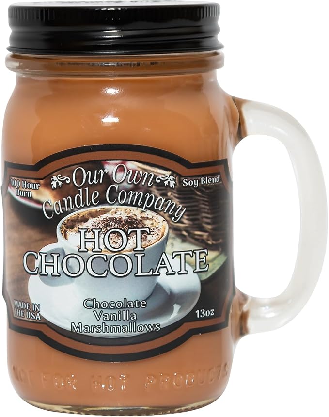 Our Own Candle Company, Hot Chocolate Scented Mason Jar Candle, 100 Hour Burn by OurOwnCandleCompanycandles
