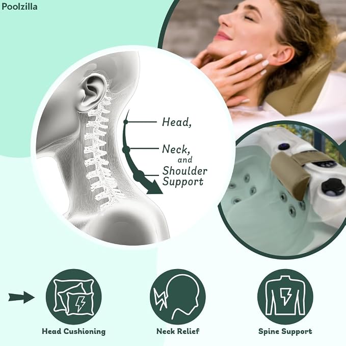 Poolzilla Universal Beige Spa Pillow, Made of Soft Foam - Image 6