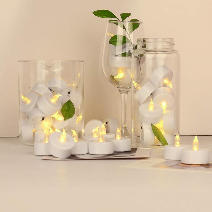 100Pack Battery Tea Lights candles- LED Tea Lights Realistic Bright Flickering - Image 5