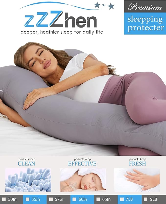 ZZZhen Pregnancy Pillow for Sleeping, U Shaped Maternity Pillow - Image 2