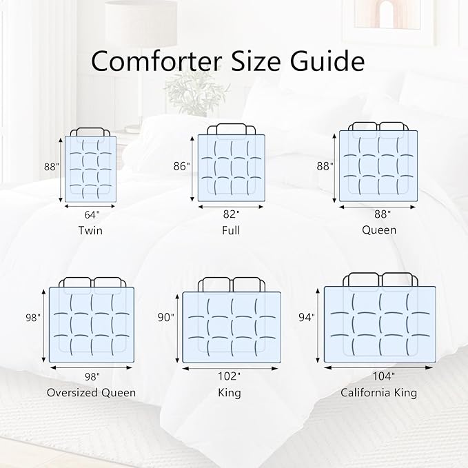 TEXARTIST Premium 2100 Series King Comforter All Season Breathable White - Image 9