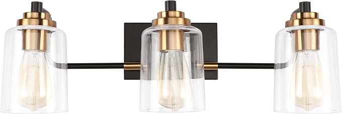 SOLFART Bathroom Light Fixtures 3-Light Vintage Bathroom Vanity Light Over by SOLFART