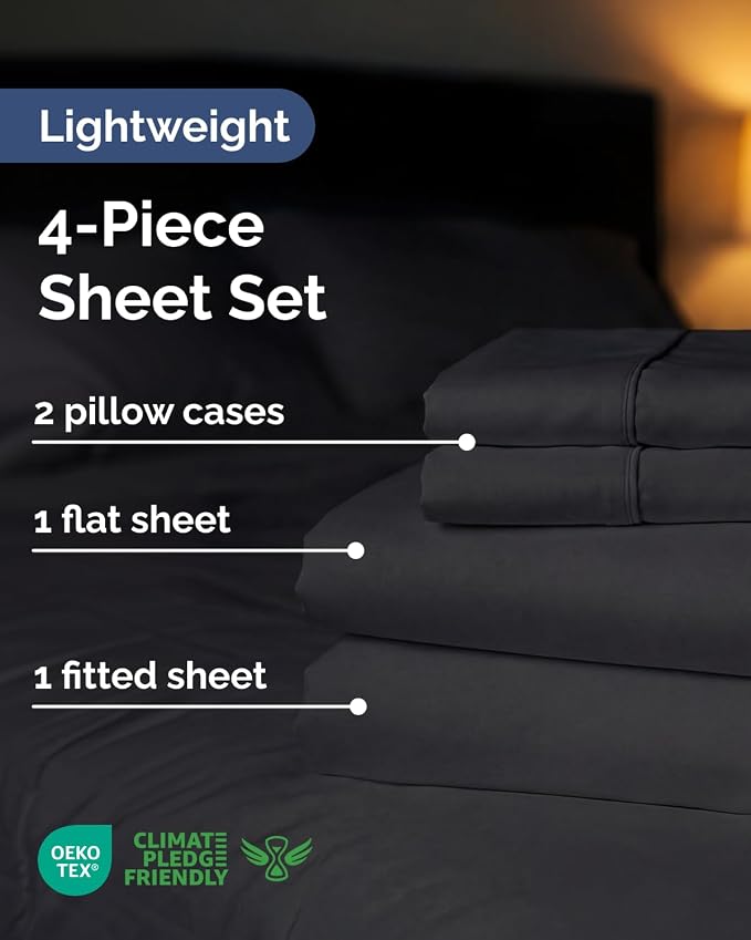 Lightweight 4 Piece Bed Sheet Set Full Size - Image 2
