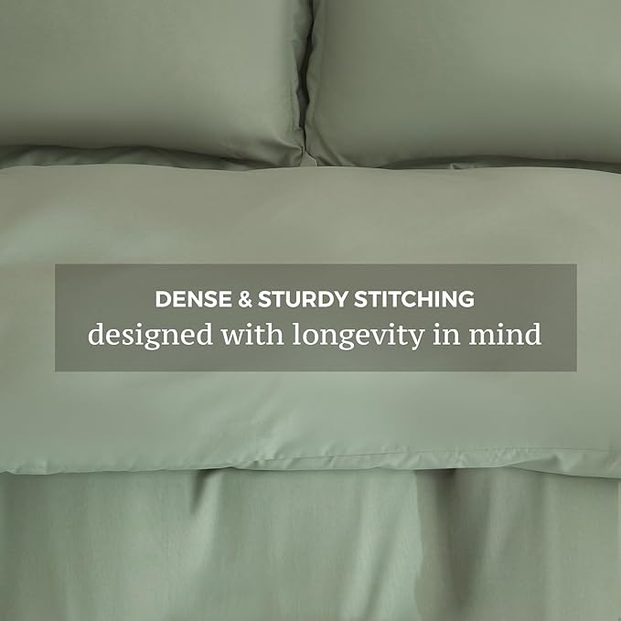 JSD Sage Green Duvet Cover Set Full Size, 3 Piece Duvet Cover - Image 5
