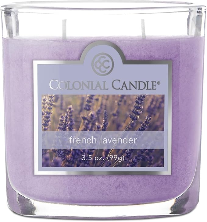 Colonial Candle French Lavender Scented Jar Candle, 2 Wick, 3.5 oz, Mottled Wax by ColonialCandle