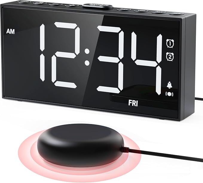 PPLEE Loud Alarm Clock for Heavy Sleepers, Dual Vibrating Alarm Clock by PPLEE