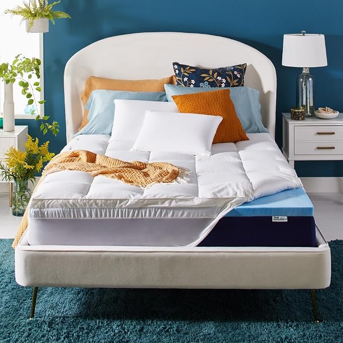 Sleep Innovations Dual Layer 4 Inch Memory Foam Mattress Topper, California - Image 2