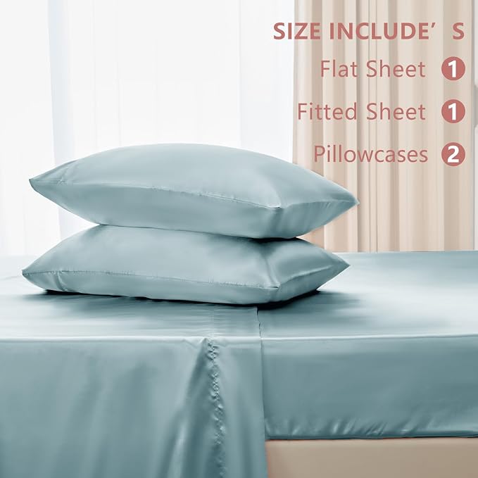 CozyLux Satin Sheets King Size Sheet Set - Image 6