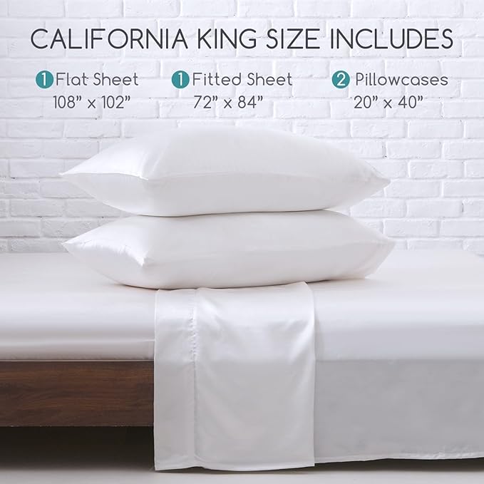 MR&HM Satin Bed Sheets, California King Size Sheets Set - Image 7