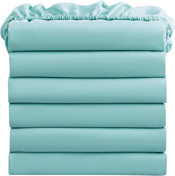 FreshCulture Twin Fitted Sheets, Bulk Pack of 6, Deep Pocket, Soft Microfiber by FreshCulture