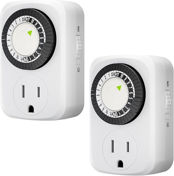 HBN Indoor Mini 24-Hour Mechanical Outlet Timer, by HBN