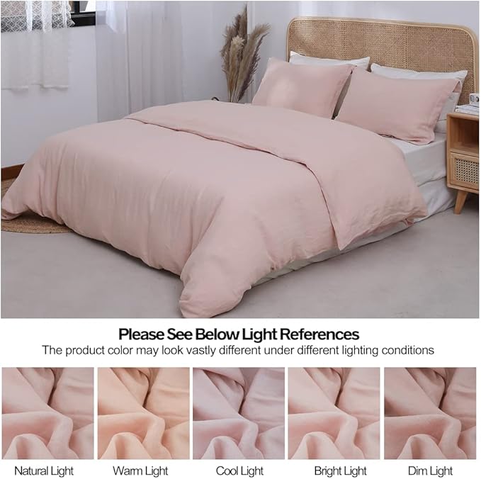 Simple&Opulence 100% Linen Duvet Cover Set 2pcs Basic Style Natural French - Image 6