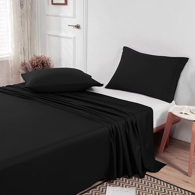 Lirex 2-Pack Full Size Flat Sheet Set, Ultra-Soft Brushed 1800 Microfiber - Image 4