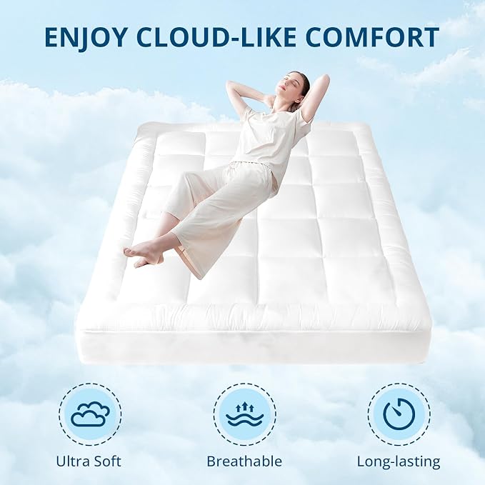 YUGYVOB California King Mattress Topper Extra Thick, and Breathable Mattress - Image 2