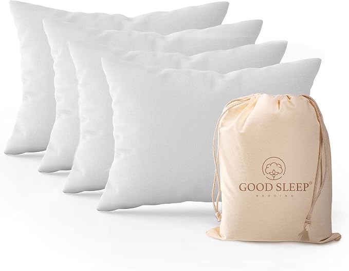 Set of 4 Pillow Cases King, 800 TC 100% Egyptian Cotton, Silky Soft Sateen by GoodSleepBedding