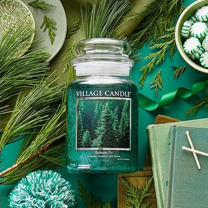 Village Candle Balsam Fir Large Apothecary Jar, Scented Candle, 21.25 oz. - Image 2