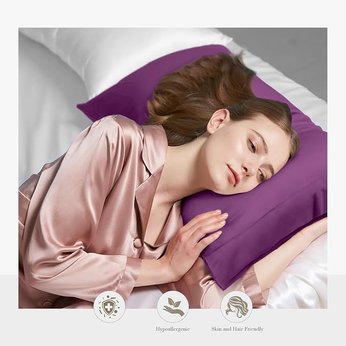 WishSmile Cooling Queen Pillowcases Set of 2 Breathable Cool Silky Soft Rayon - Image 2