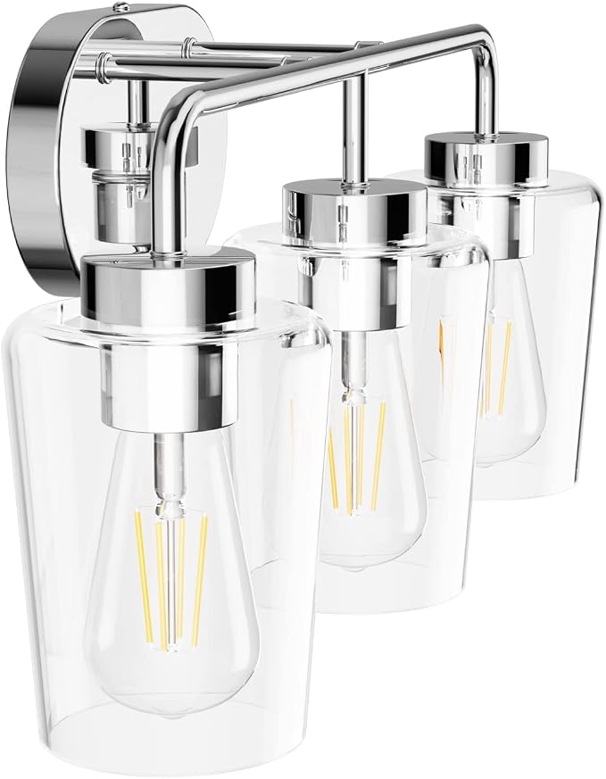 Tipace Modern Bathroom Vanity Lighting Fixtures 3-Lights Industrial Stainless - Image 6