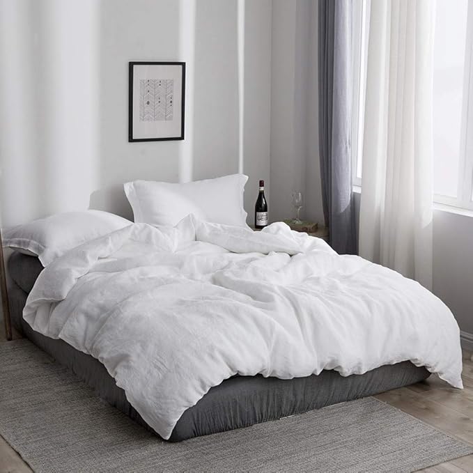 Simple&Opulence 100% Linen Duvet Cover Set 2pcs Basic Style Natural French - Image 8