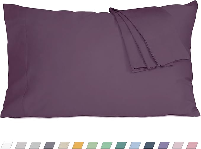 Pillow Cases, King Size Cotton Percale Weave Pillowcases, Pre-Shrunk Breathable by HOMTEC