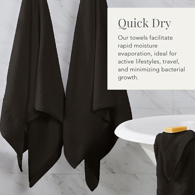NY Loft 100% Cotton Towel Set 6 Piece | Super Soft & Absorbent Quick-Dry 2 Bath - Image 3
