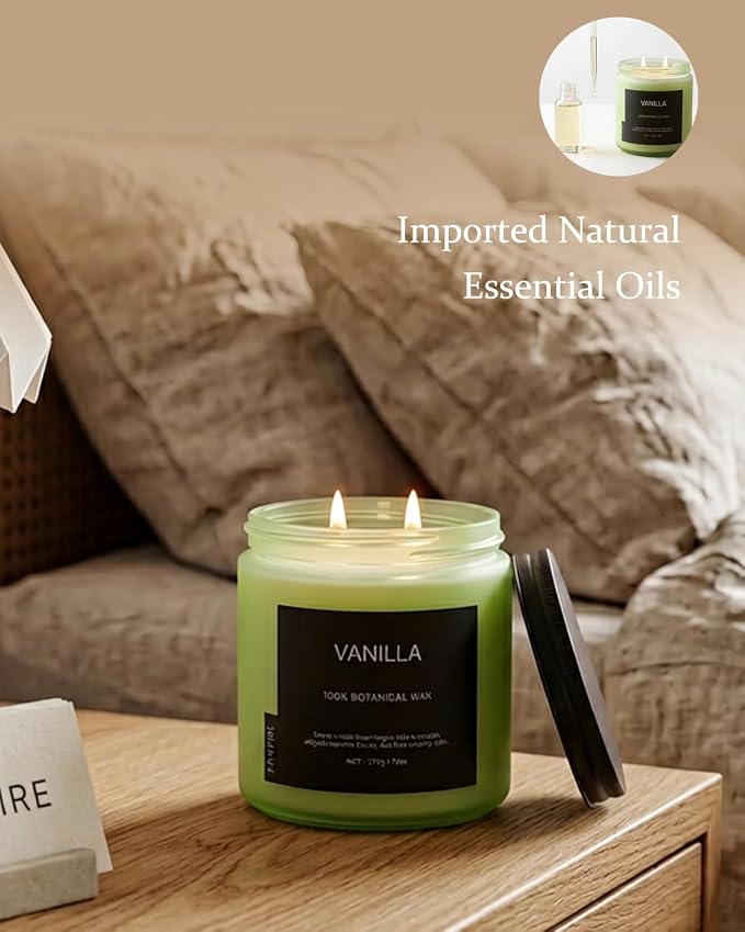 Vanilla Scented Candle, 13oz Soy Wax Candle, 70–80 Hour Burn Time, Warm & Sweet - Image 6