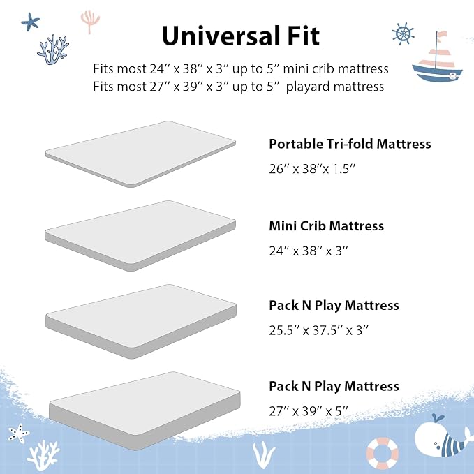 Baby Mini Crib Sheets Boy, Portable 38”x26” Pack and Play Sheets Fitted - Image 8