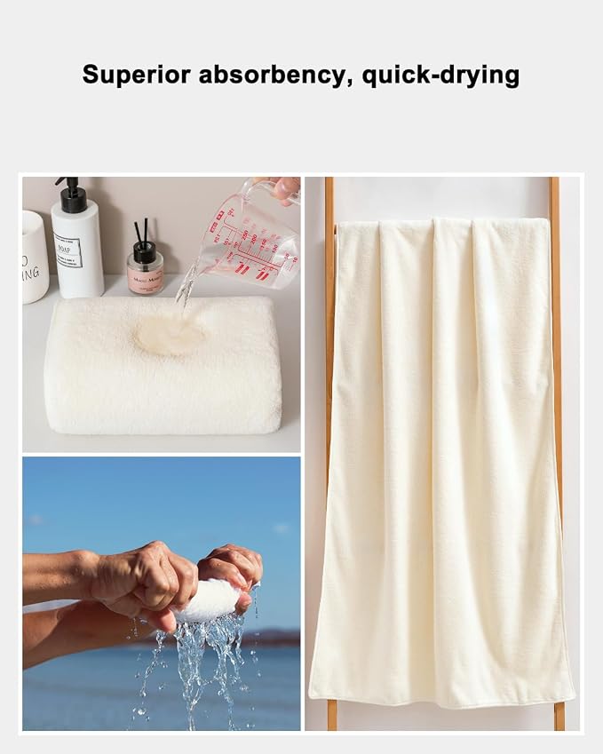 sakano 4-Piece Bath Towel Set, Quick-Dry Absorbent Lint Free & Launder Soft - Image 6