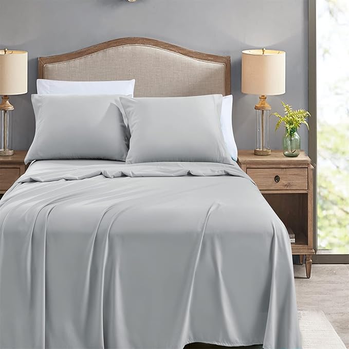 FreshCulture King Flat Sheets Only, Soft Microfiber Bedding Sheets - Image 2