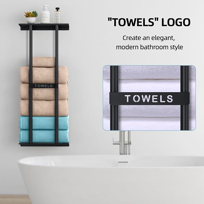 STWWO Towel Racks for Bathroom, Bathroom Towel Storage Wall Mounted 30 inch - Image 5