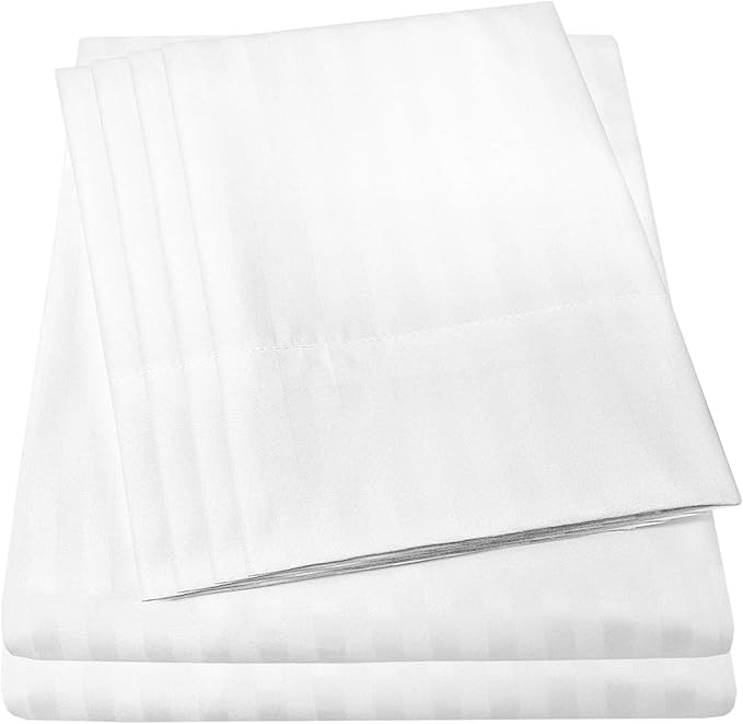 Dobby Stripe Queen Sheets by SweetHomeCollection