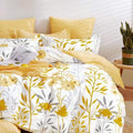 SLEEPBELLA Duvet Cover Set 600 Thread Count White Floral Cotton Bedding Set by SLEEPBELLA