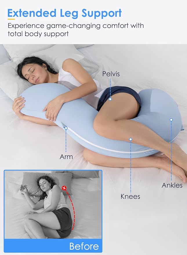QUEEN ROSE Cooling Body Pillow, Full Body Support Pillow - Image 4