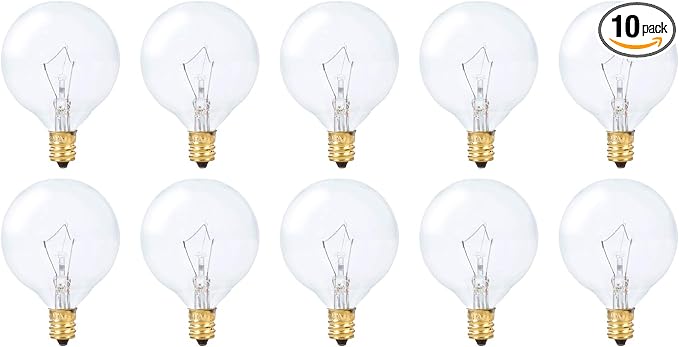Simba Lighting Small Globe G16.5 Round Bulb 40W E12 Candelabra Base by SimbaLighting